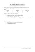 Masters Award Criteria - Trap